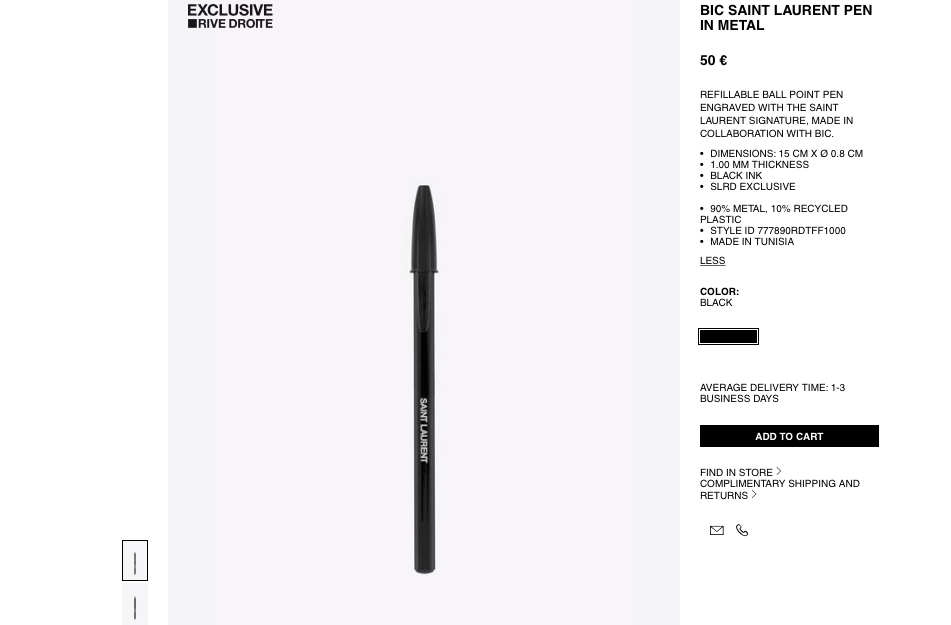 La elegancia de Saint Laurent en el nuevo bolígrafo premium de Bic
